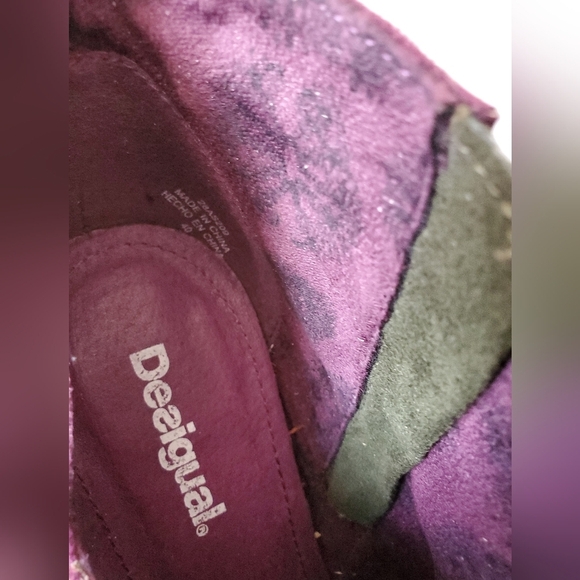 Desigual never worn suede style booties with  paisley print. Size 40 (9.5) - Picture 2 of 11